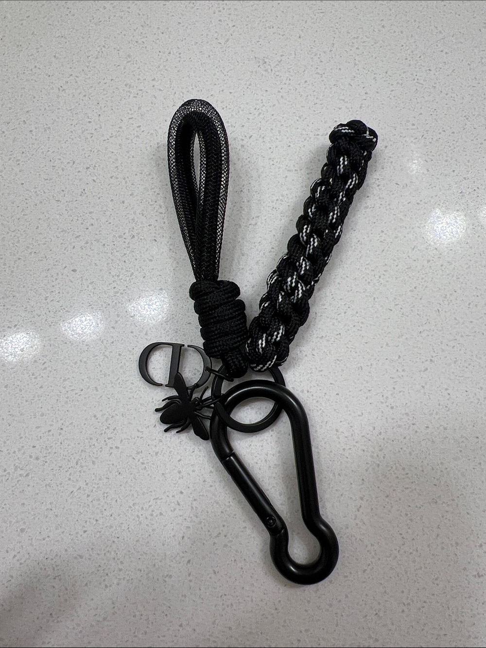 Dior Beauty Black Carabiner Paracord Keychain Rope Bag Charm Key Holder - Picture 5 of 5